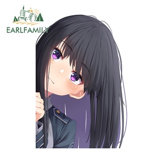 Earlfamily สติกเกอร์ติดรถยนต์ ลายอนิเมะ Nishikigi Chisato Lycoris Recoil Peeker Campervan กันน้ํา 13 ซม. x 12.2 ซม.