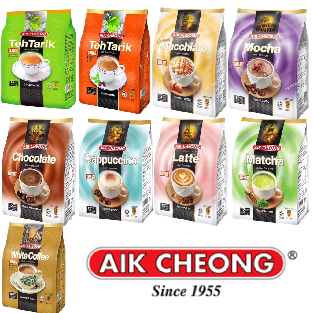 aik-cheong-เอ็ก-ชอง-ชา-กาแฟ-มีให้เลือก-ชาชัก-ชาเขียว-มอคค่า-ช็อกโกแลต-ลาเต้-คาปูชิโน่-กาแฟมาเล-ชามาเล