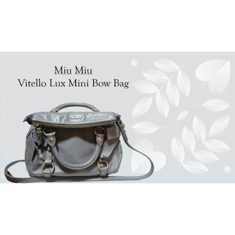 Miu Miu Vitello Lux Mini Bow Bag แท้มือ2