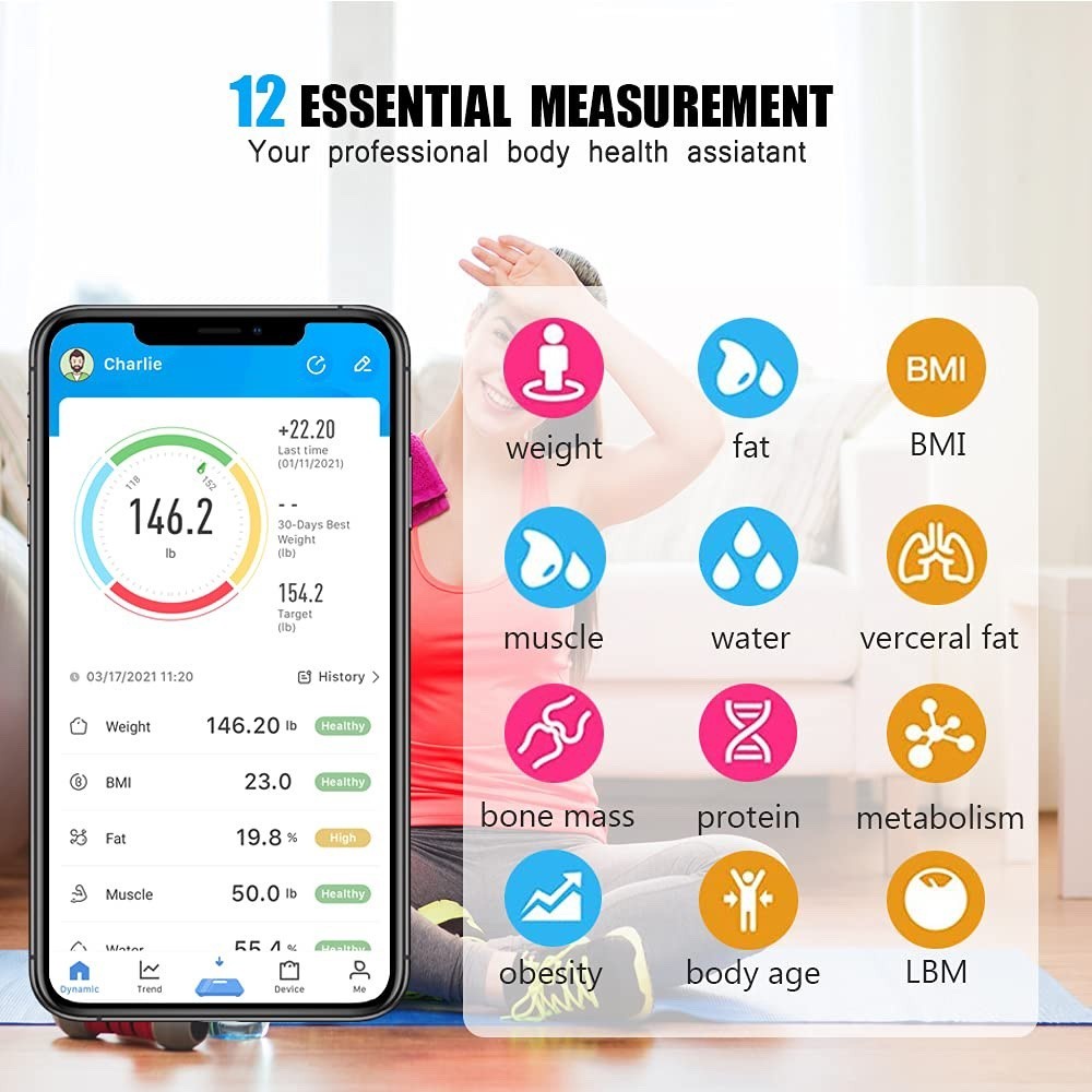 bluetooth-weighing-scale-เครื่องชั่งน้ำหนักดิจิตอลพร้อมแสดงมวลไขมัน