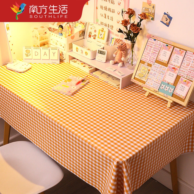 ผ้าปูโต๊ะกันน้ำและน้ำมันหลักฐานป้องกันลวกโต๊ะ-ins-นักเรียนสาวหัวใจสุทธิสีแดงโต๊ะกาแฟพีวีซีเสื่อตาราง