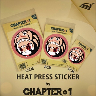 สติกเกอร์รีดร้อน ลาย เดมิโดมิดารุมะ ขนาด 5 ,8 , 12 ซม. / Daruma DemiDomi Heat Press Sticker 5, 8, 12 cms