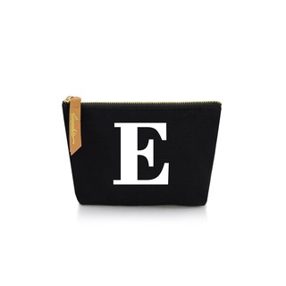 กระเป๋าผ้าลายอักษร ALPHABET  Pouch Coin Bag BLACK  E