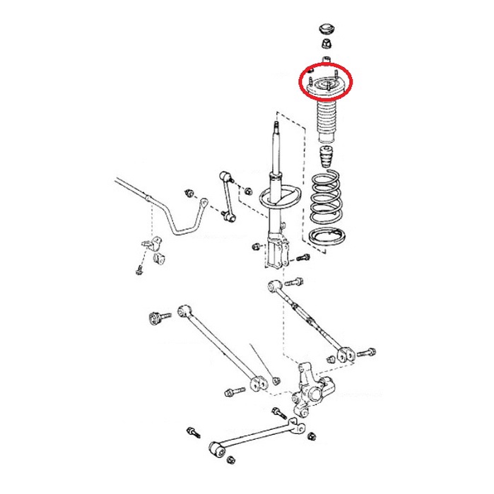 nisto-นิสโต้-เบ้าโช๊คหลัง-โตโยต้า-แคมรี่-คัมรี่-acv30-toyota-camry-2002-2006-ยางรองสปริงโช๊คหลัง-ยางกันกระแทกโช๊คหลัง