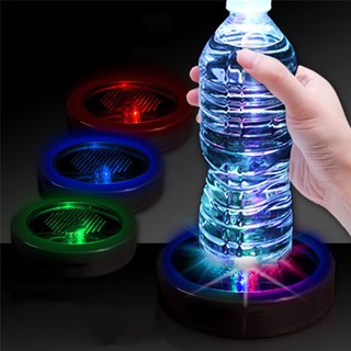 จานรองแก้ว มีสีสัน เปลี่ยน LED สำหรับเครื่องดื่ม ขวด แก้ว ถ้วย บาร์ปาร์ตี้