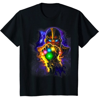 เสื้อยืดผ้าฝ้ายพรีเมี่ยม เสื้อยืด พิมพ์ลาย Marvel Thanos เรืองแสง มีประสิทธิภาพ