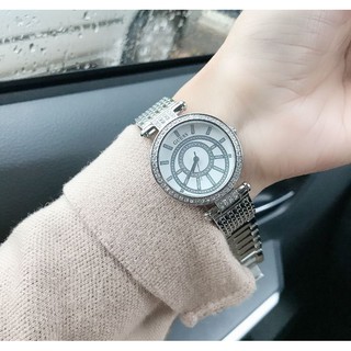 🎀 (สด-ผ่อน) นาฬิกาสีเงิน สายแพ W1008L1 Womens Crystals Silver Stainless Steel Bracelet