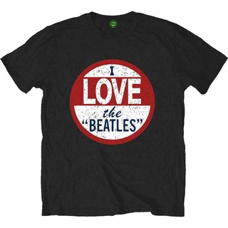 เสื้อยืดวงดนตรีขายดี เสื้อยืด พิมพ์ลาย the beatles i love the beatles สไตล์คลาสสิก สําหรับผู้ชาย CLjopk83KFbdoh15all siz