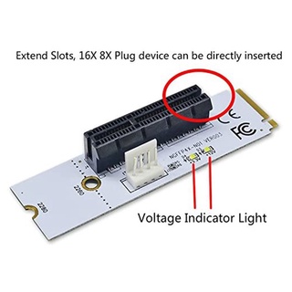 สินค้า NGFF M.2 to PCI-E 4X Riser Card M2 Key M to PCIe X4 Adapter with LED Voltage Indicator for ETH Bitcoin Miner Mining