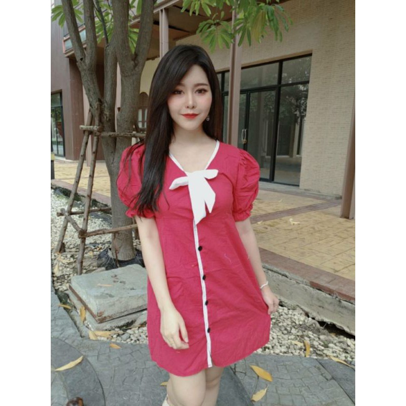 new-มินิเดรสกระดุมผ่า-เดรสแฟชั่นเกาหลี-มีของพร้อมส่งไวเวอร์