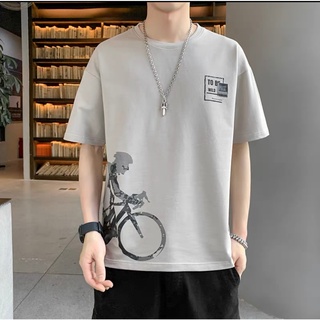 ข้อเสนอสุดพิเศษ Summer T-shirt เสื้อยืดผู้ชาย ทรงหลวม ใส่สบาย ระบายอากาศได้ Size: S-3XL