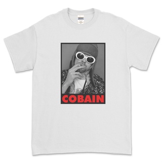 คอลูกเรือเสื้อยืดคอกลมเสื้อยืด Kurt Cobain สําหรับผู้ชายผ้าฝ้ายแท้