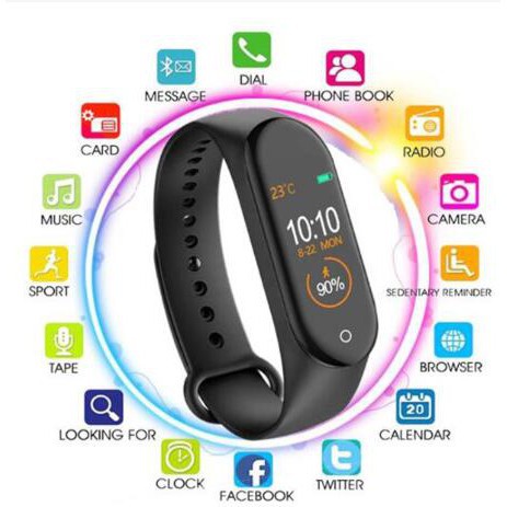 นาฬิกาโทรได้-นาฬิกา-casio-m4-smart-watch-band-นาฬิกาวัดชีพจร-ความดัน-ระดับออกซิเจนในเลือดนับก้าว-smartband-m4-fitness-tr