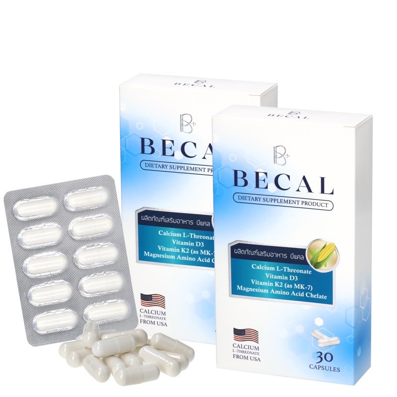 becal แคลเซียมบำรุงกระดูก และฟัน บีแคล BECAL + วิตามินดี3 วิตามินเค2 ...