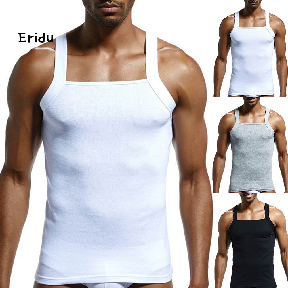 eh-casual-men-solid-color-sleeveless-slim-vest-breathable-fitness-cotton-tank-top