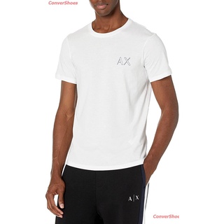 Tee เสื้อยืดกีฬา AX Armani Exchange Mens Block &amp; Multicolor Logo Back T-Shirt Sports T-shirt5E0