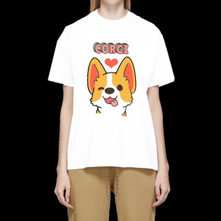 เสื้อลายหมา DF21 เสื้อยืด เสื้อยืดลายหมา สุนัขคอร์กี้ เสื้อยืดพิมพ์ลาย corgi dog T Shirt