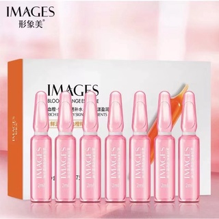 เซรั่มวิตซีส้มเข้มข้น กล่อง 2ml.* 7หลอด Images Blood Orange Serum 1 Box (2Ml.x7) ผิวหน้าขาวใส ผิวเด้งเนียน ลดเลือนฝ้า กร