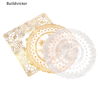 【Buildvictor】แผ่นรองจาน ผ้าเช็ดปาก ปักลายลูกไม้ 3D สําหรับห้องครัว