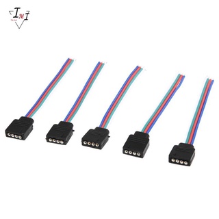  5 Pcs RGB LED Light Strips 4 Pin Female Connector Cable