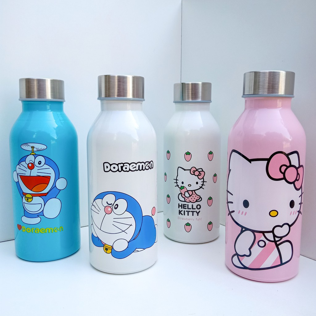 กระบอกน้ำสแตนเลส-กระติกน้ำ-ลายการ์ตูน-คิตตี้-hello-kitty-โดราเอม่อน-doraemon