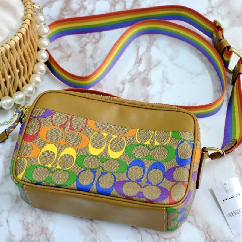 ส่งฟรี-ผ่อน0-new-graham-crossbody-in-rainbow-signature-canvas