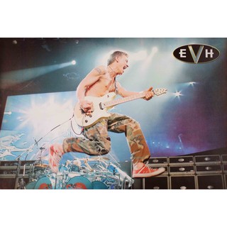 โปสเตอร์ Eddie Van Halen เอ็ดดี แวน แฮเลน มือ กีตาร์ วง ดนตรี รูป ภาพ ติดผนัง สวยๆ poster 34.5x23.5นิ้ว(88x60 ซม.ประมาณ)