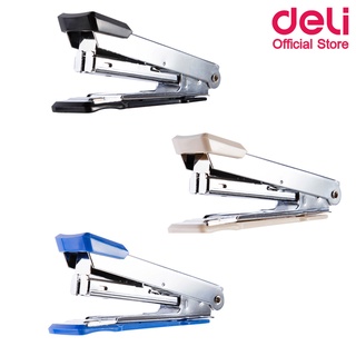 Deli 0214 Stapler #10 เครื่องเย็บกระดาษ 15 แผ่น ใช้ลวดเย็บเบอร์ 10 (คละสี 1 ชิ้น) เครื่องเย็บ แม็ก แม็ค แม็กเย็บ แม็คเย็บ อุปกรณ์สำนักงาน เครื่องเขียน