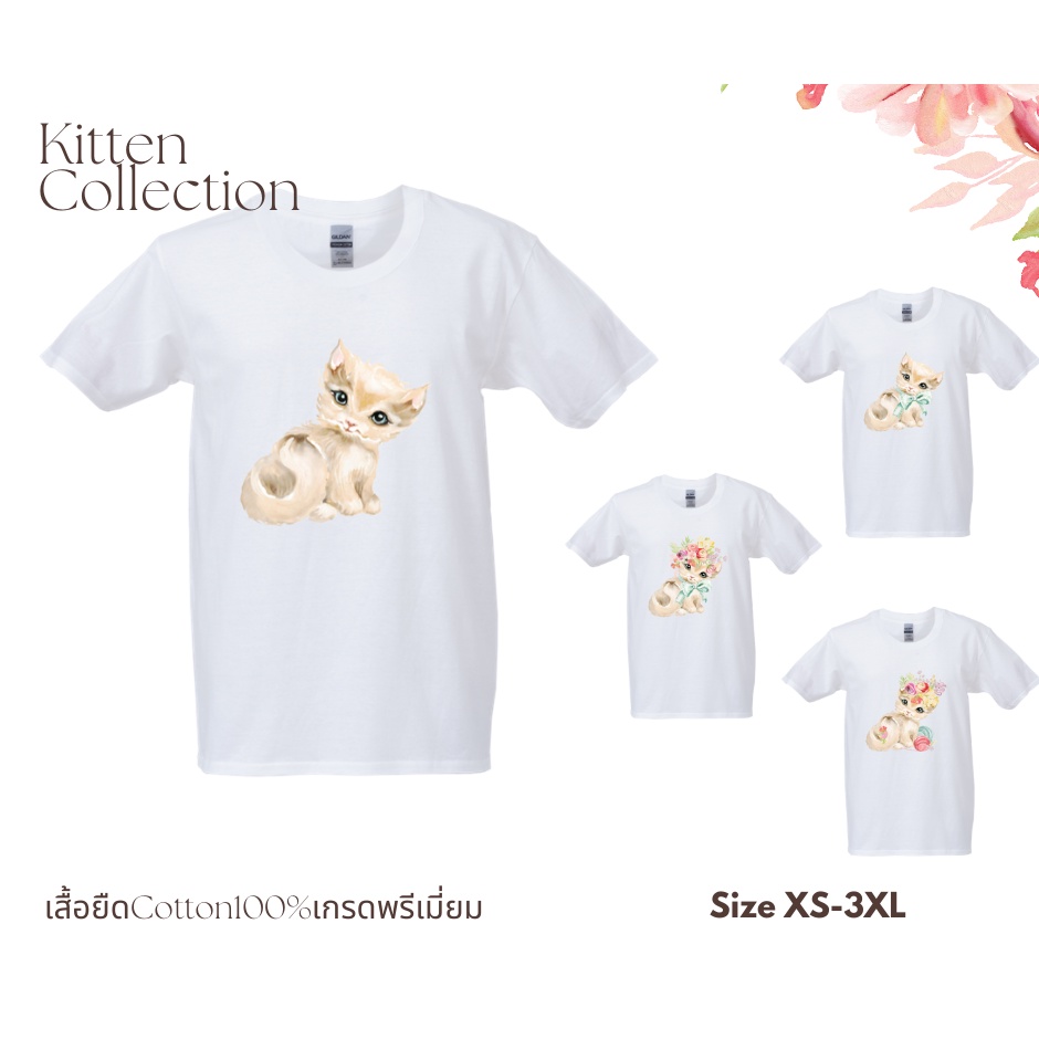เสื้อยืดลายแมวน้อยน่ารัก-ไซส์-xs-3xl-คอลเลคชั่นแมวน้อย-เสื้อยืดคนรักน้องแมว-เสื้อยืดcotton-100-เกรดพรีเมี่ยม-เสื้อยืดอิ