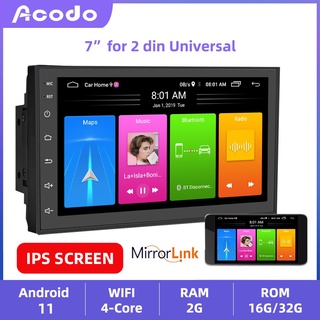 เครื่องเล่น Android 10.0 Navigation 2 + 16GB 2 + 32G Gps วิทยุสเตอริโอบลูทูธสําหรับรถยนต์ 7 นิ้ว