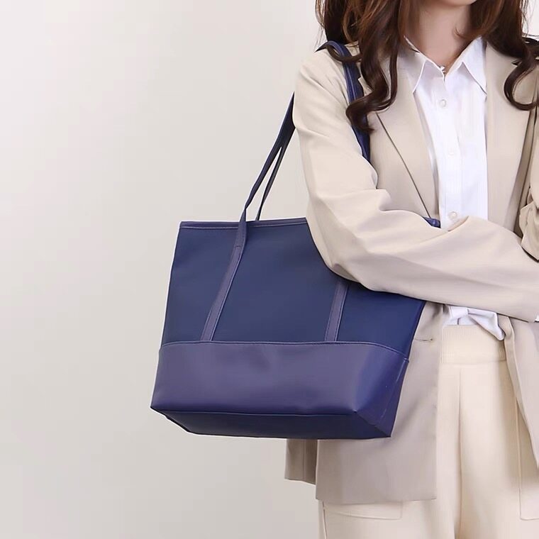 yadou-นางสาวสิริสไตล์เกาหลีความจุสูงกระเป๋าสะพายผ้าอ็อกฟอร์ดsplicingผิวนุ่มกระเป๋าถือกระเป๋าใบใหญ่