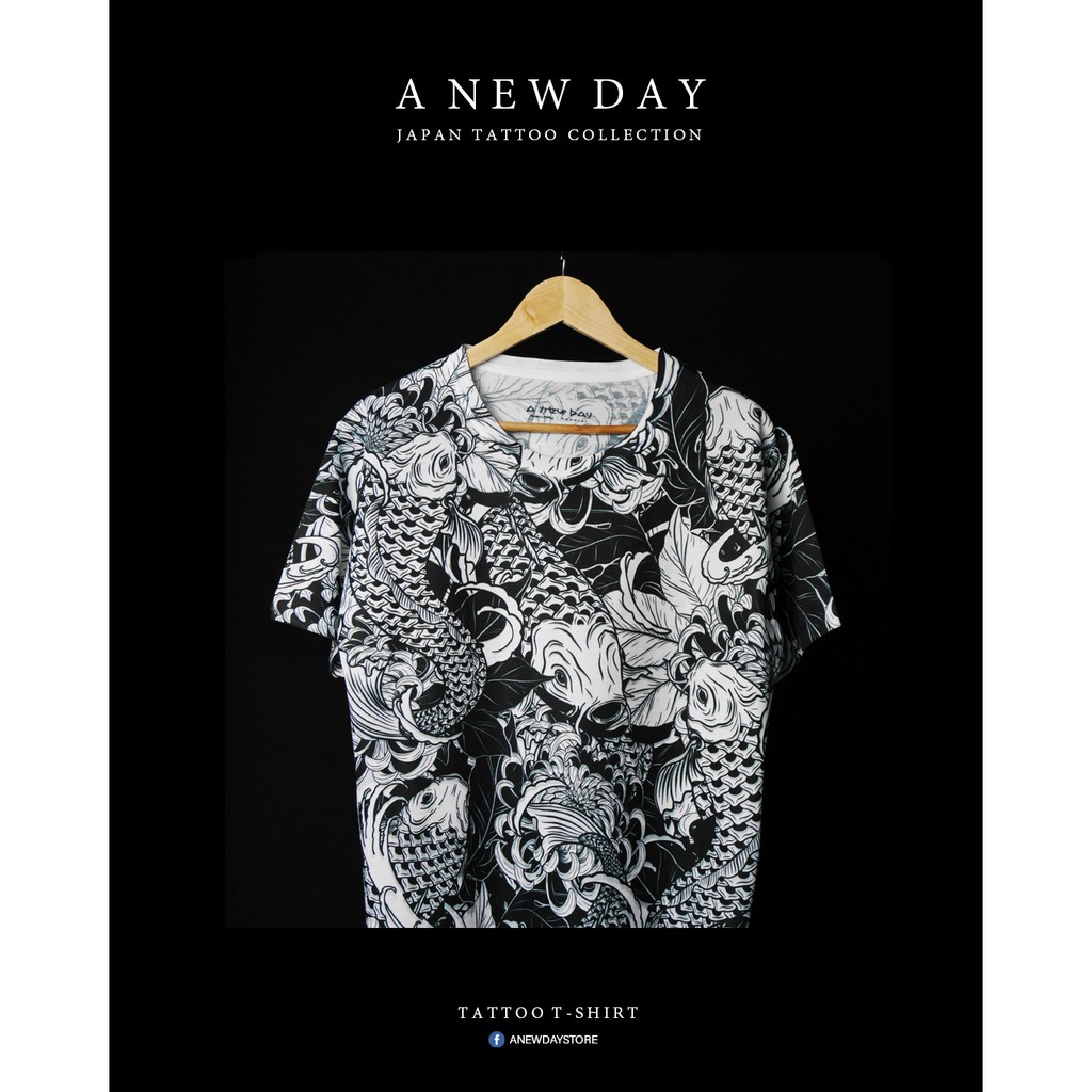 a-new-day-177-เสื้อสกรีนเต็มตัว-สไตล์ญี่ปุ่น-ลายปลาคราฟดำ-koi-fish