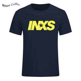 [100% Cotton] เสื้อยืดแขนสั้น ผ้าฝ้าย พิมพ์ลายตัวอักษร Rock INXS แฟชั่นฤดูร้อน สําหรับผู้ชาย