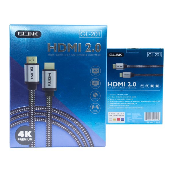 ภาพหน้าปกสินค้าสาย HDTV cable 2.0 4K 3D GLINK ต่อช่อง HDTV Port อย่างดี จากร้าน 3chashop บน Shopee