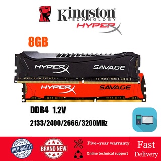 【พร้อมส่ง】Kingston Savage แรมหน่วยความจํา 8GB DDR4 DIMM 2133 2400 2666 3200MHz 288Pin 1.2V RAM PC4-17000 19200 12800 21300 25600 สําหรับคอมพิวเตอร์