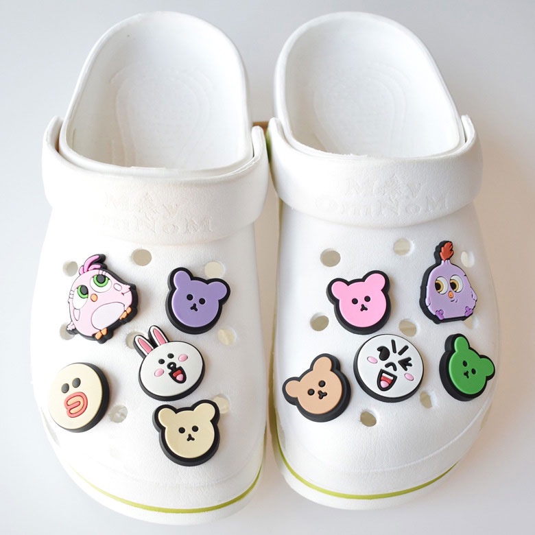 กระดุม-รูปรองเท้า-crocs-jibbitz-pins-สีสันสดใส-diy