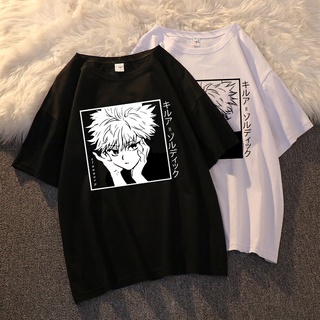 Hunter X Hunter Killua Zoldyck เสื้อยืดคอลูกเรือติดตั้งนุ่มอะนิเมะมังงะผู้หญิงเสื้อยืด