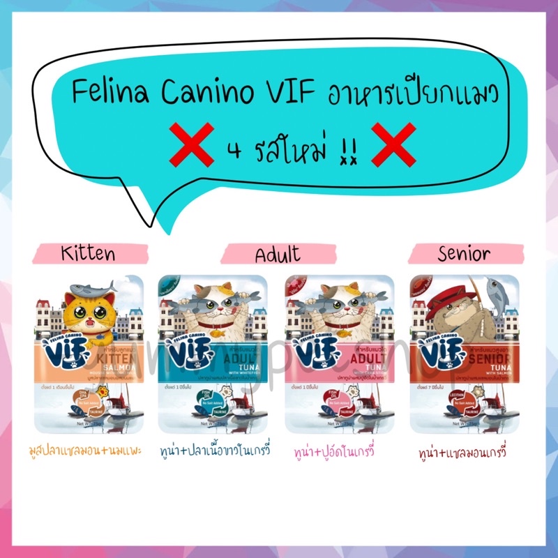 ภาพหน้าปกสินค้าFelina Canino VIF อาหารเปียกแมวชนิดซอง ขนาด 75 กรัม จากร้าน yummypetshop บน Shopee