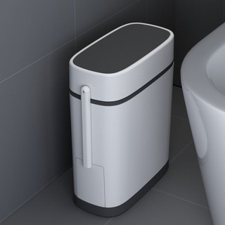 ถังขยะในห้องน้ำ มีช่องเก็บแปรงขัด L-04 ถังขยะมีฝาปิด กันน้ำได้ สามารถวางไว้ในช่องแคบ ประหยัดพื้นที่