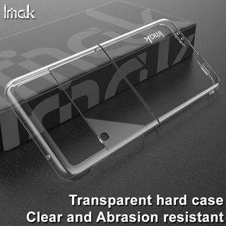 Original Imak Samsung Galaxy Z Flip3 5G Phone Casing Galaxy Z Flip 3 5g Crystal Transparent Hard PC Case Clear Plastic UP + Down Cover