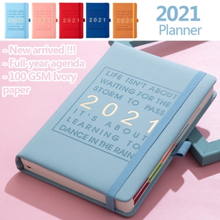 NEW  สมุดไดอารี่ปกหนัง Pu 2021 Jan - Dec A5