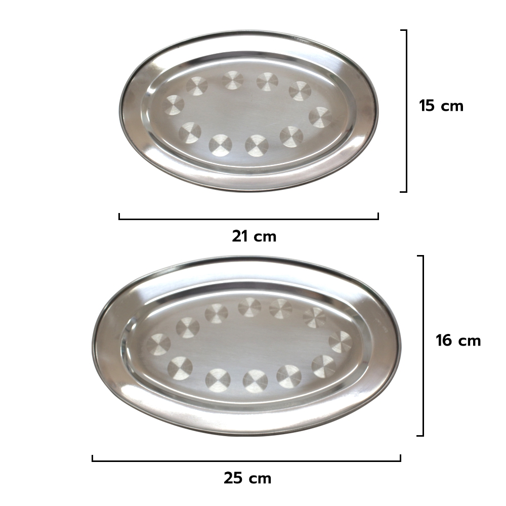 จานวงรี-จานเปล-จานปลา-สแตนเลส-21-25-29-31-33-39-ซม-ราคาต่อ-1-ใบ-เลือกขนาดได้เลยค่ะ