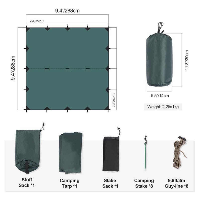 bastion-rain-fly-camping-tarp-onetigris-ทาร์ป-สีเขียว-วันไทกริส-ขนาด-288cm-288cm-ce-htm11-od