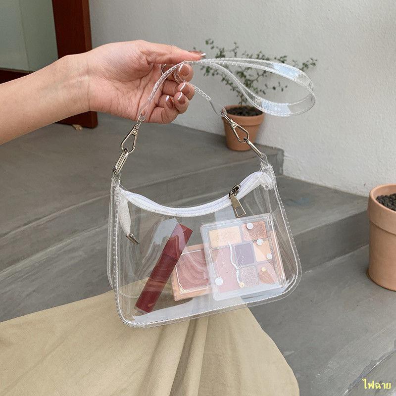 เตรียมการจัดส่ง-high-sense-ใสกระเป๋าหญิง-2021-ใหม่อินเทรนด์แฟชั่นลำลองแบบพกพาวุ้นกระเป๋ากระเป๋าสะพายไหล่
