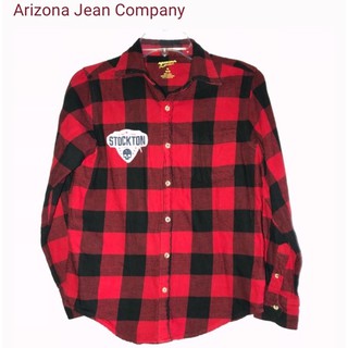 เสื้อเชิ้ตเด็ก 14-16 ปี ✅ แบรนด์แท้ Arizona  ลายสก็อต สีแดง เด็กโต เสื้อเชิ้ต เด็ก ลายสก๊อต เชิ้ต สก๊อต สก็อต shopee
