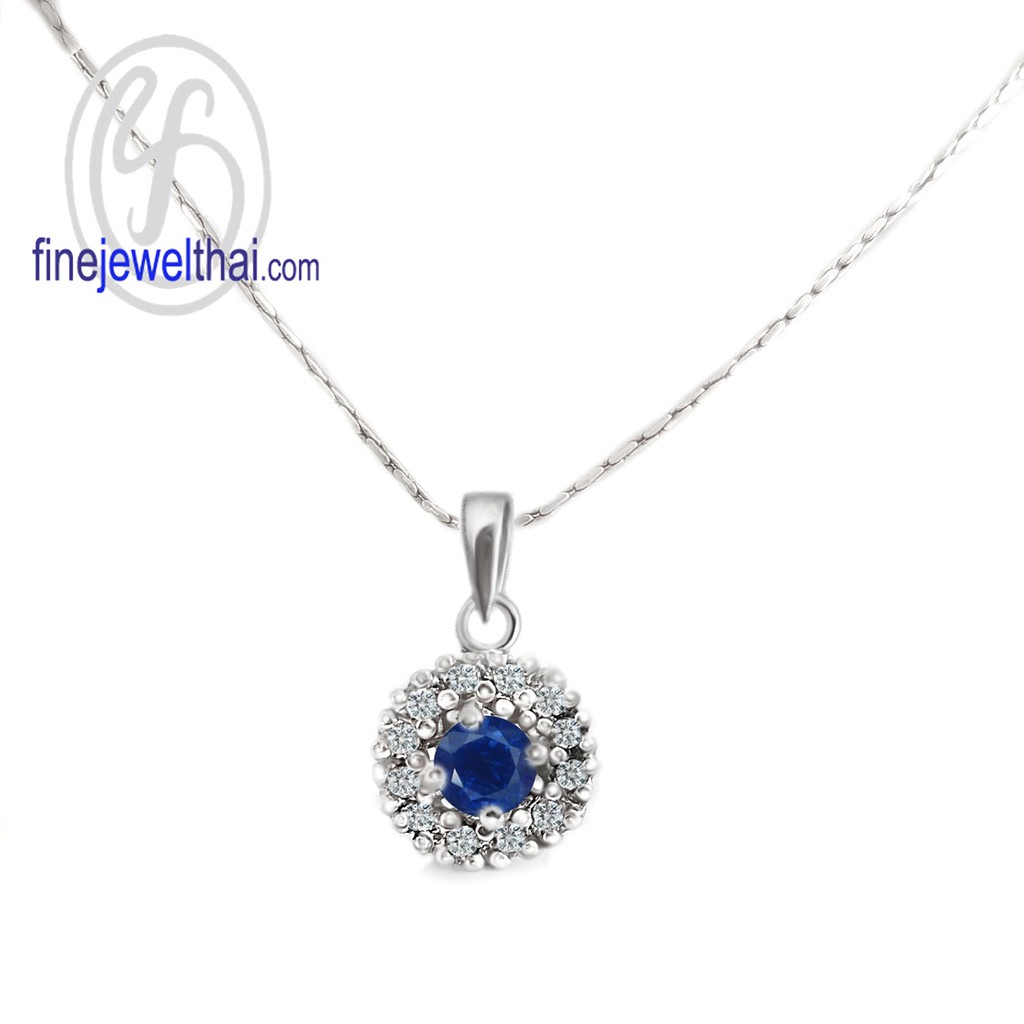 finejewelthai-จี้ไพลิน-ไพลิน-จี้พลอย-พลอยประจำเดือนเกิด-blue-sapphire-silver-pendant-birthstone-p1081bl00e