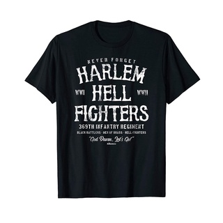 เสื้อยืดลําลอง แขนสั้น พิมพ์ลาย Harlem Hellfighters สไตล์ทหาร สําหรับผู้ชายS-5XL