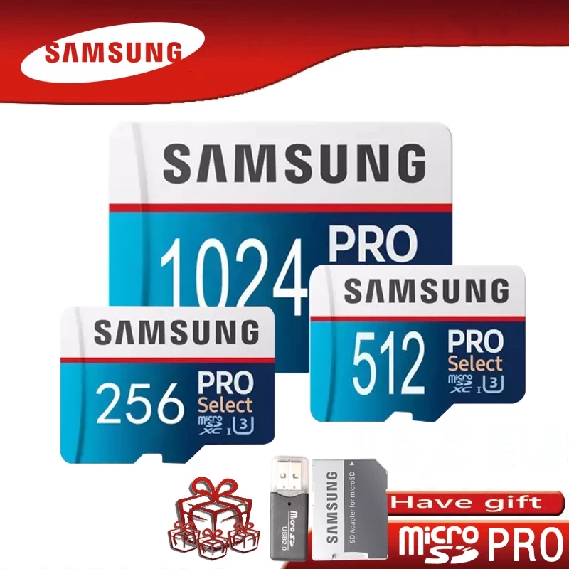 SAMSUNG การ์ดหน่วยความจํา U3, Micro Sd, 32Gb 16Gb 8Gb 4Gb 2Gb 1Gb 512Gb 1Tb 256Gb, 64Gb, 128Gb, Sdxc, คลาสส์ 10,Uhf, Tf