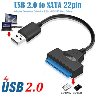 (Amonghot) อะแดปเตอร์แปลงสายเคเบิ้ล Usb 2.0 To Sata 22 Pin สําหรับแล็ปท็อป ฮาร์ดดิสก์ไดรฟ์