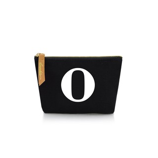 กระเป๋าผ้าลายอักษร ALPHABET  Pouch Coin Bag BLACK  O
